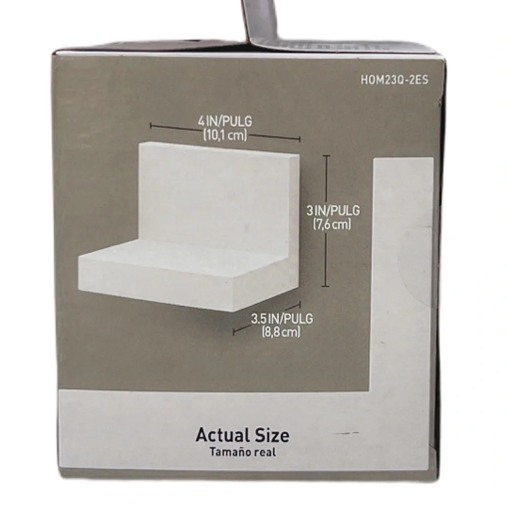 Command Quartz Wall Display Ledges 2 Pack Floating Shelves w/ Strips 2lb‎